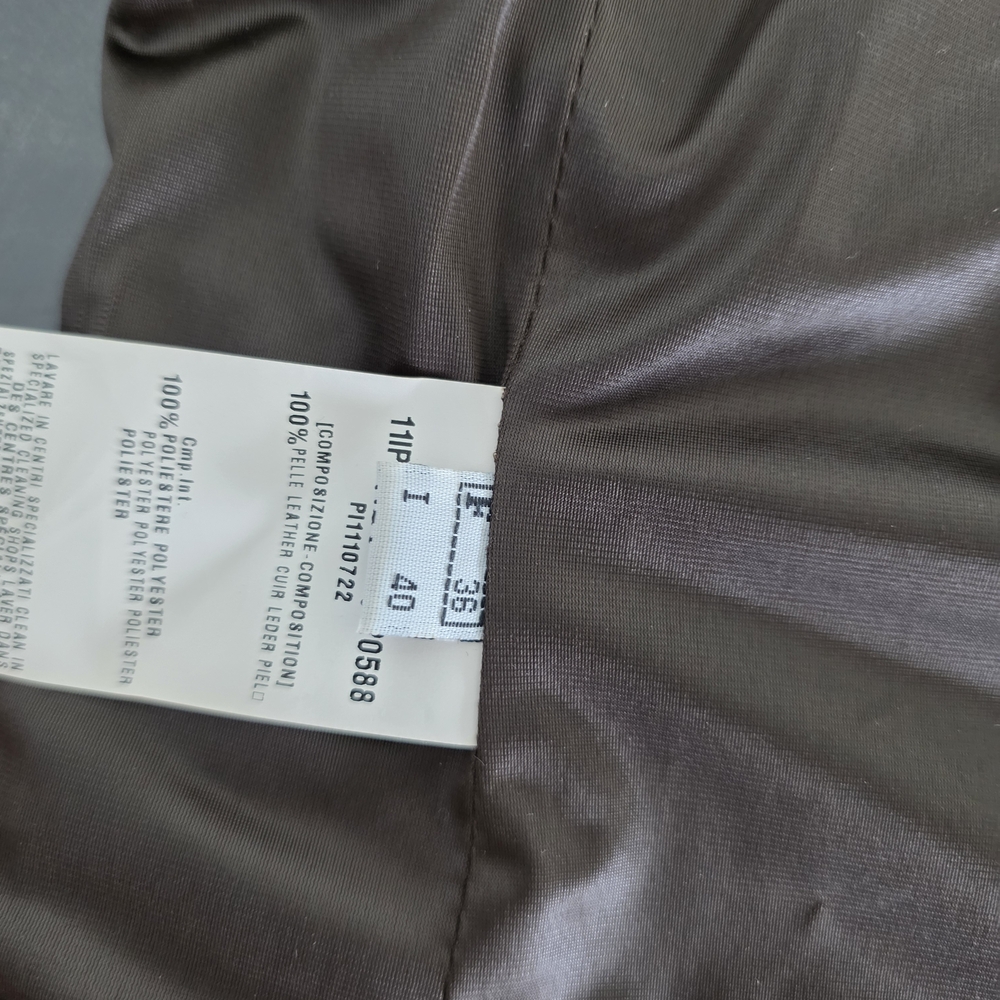 Plein Sud Women's Short Sleeve Leather Top - Brown - Picture 5 of 5